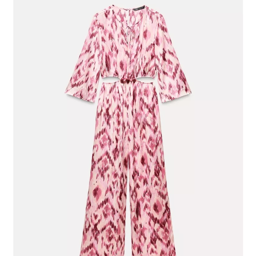 Elegant Pink Patterned Jumpsuit